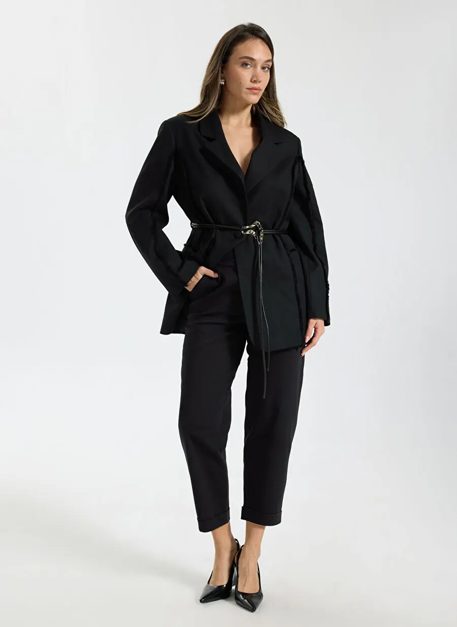 شلوار ساده مشکی زنانه فیت نرمال SSimple Origin Pants-S321