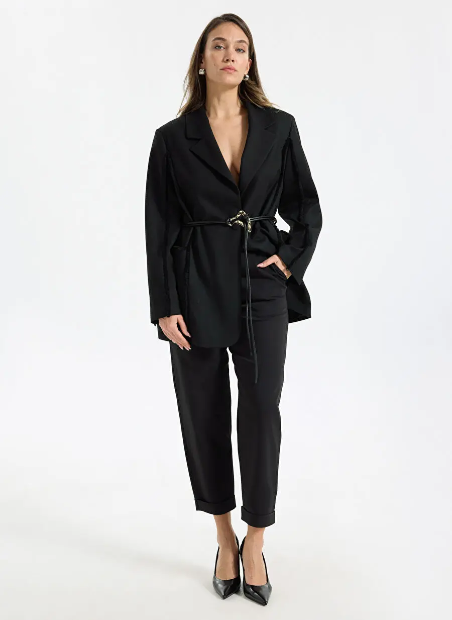 شلوار ساده مشکی زنانه فیت نرمال SSimple Origin Pants-S321