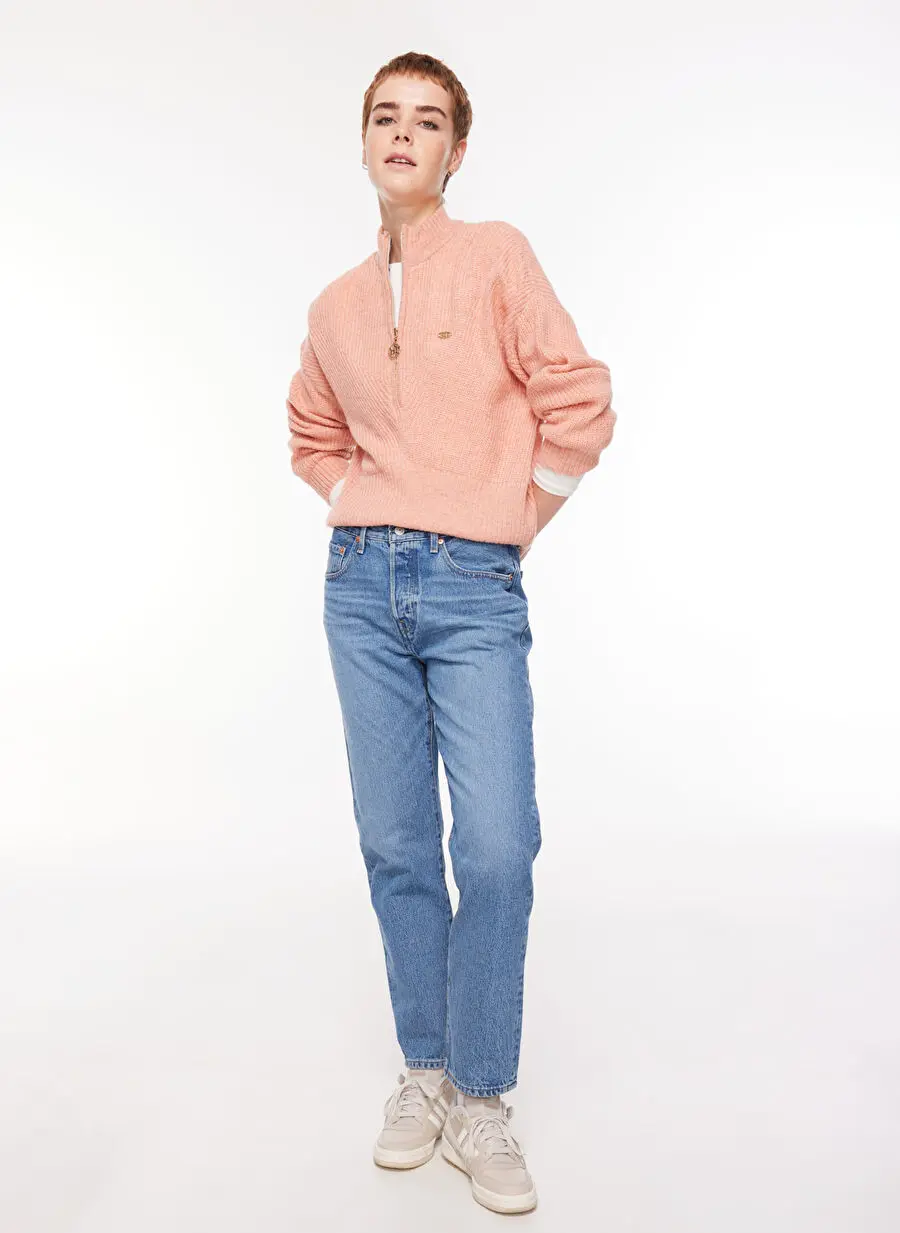 Levis 501 Crop Must Be Mine آبی روشن زنانه شلوار جین کمر بلند