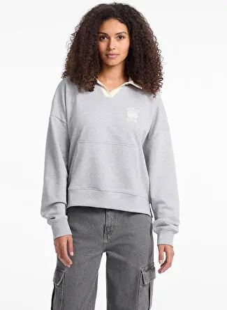 سویشرت زنانه Guess Jeans طرح چاپی طوسی