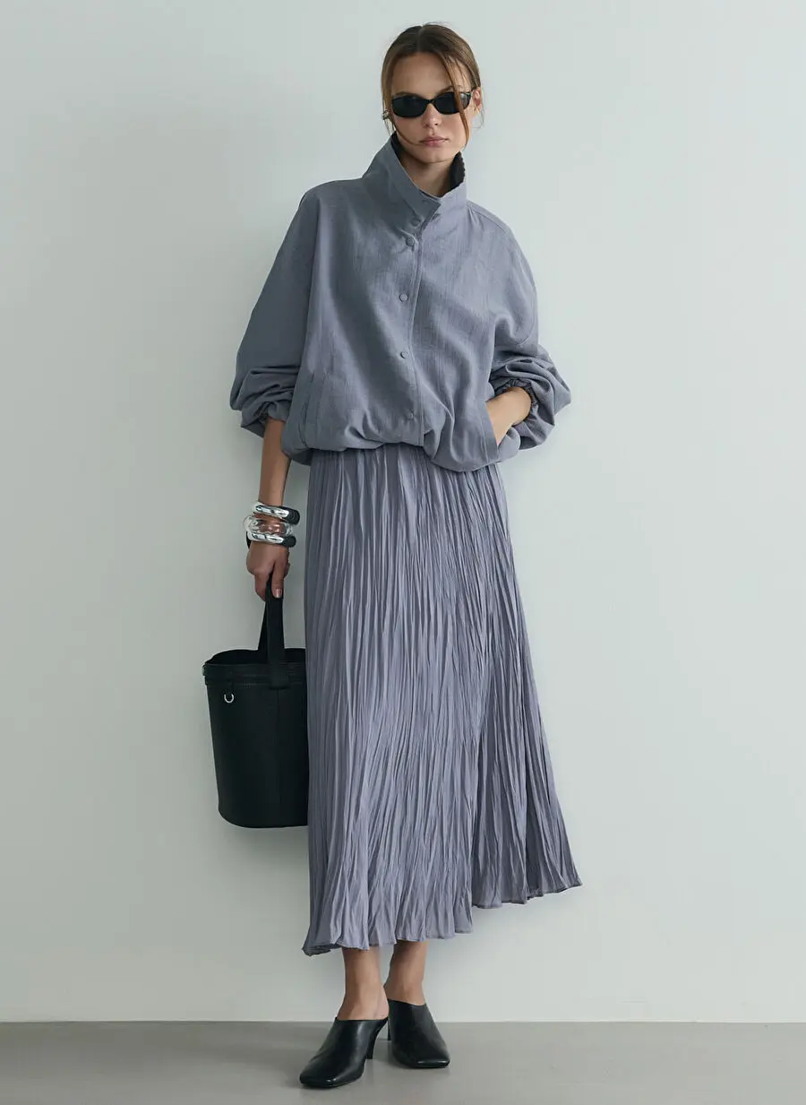 دامن گشاد زنانه خاکستری Suud Collection مدل 418136140 R025
