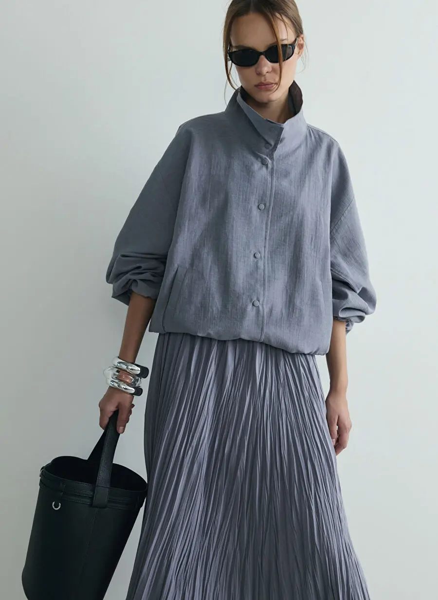 دامن گشاد زنانه خاکستری Suud Collection مدل 418136140 R025