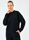 اسکچرز S2610011-3817 W Essential Crewneck هودی مشکی زنانه، مدل اورسایز
