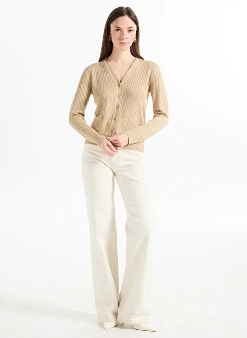 Lauren Ralph Lauren کاپشن زنانه یقه گرد استاندارد رنگ شتری 200971350