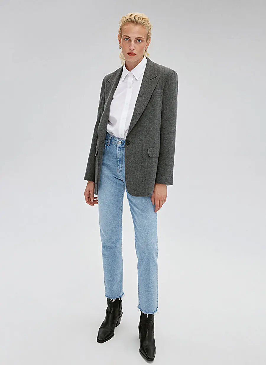 شلوار جین زنانه Mavi New York مدل High Waist Ankle Straight Fit