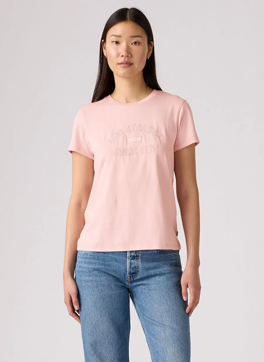 تیشرت زنانه لوویس پنبه ای طرح دار مدل THE PERFECT TEE SATIN LEVI STRAUSS