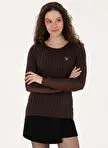 U.S. Polo Assn. زنانه کاپشن قهوه ای یقه قایقی اسلیم فیت مدل MERY-BSK25