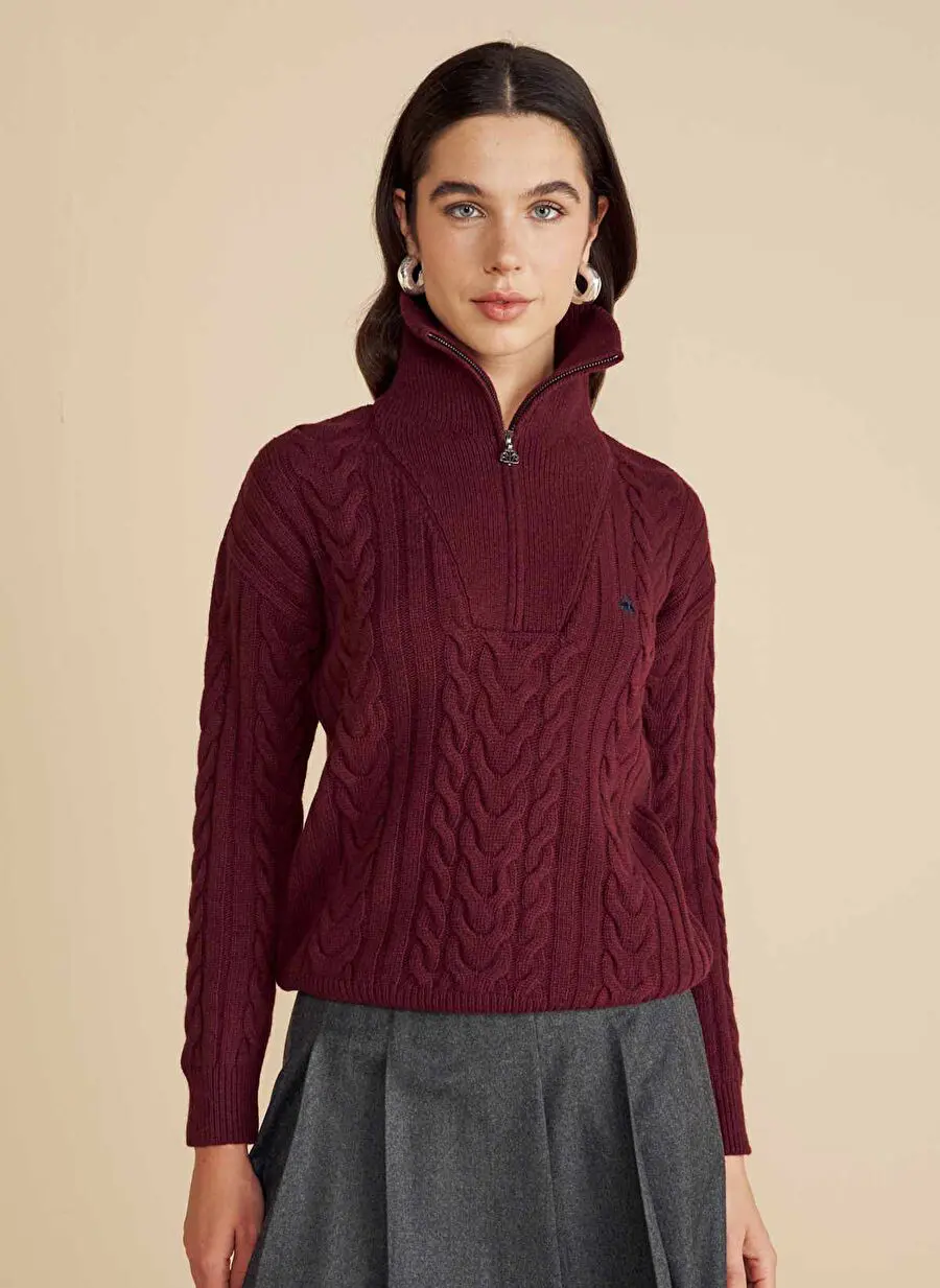 Brooks Brothers بوردو زنانه بافت استاندارد