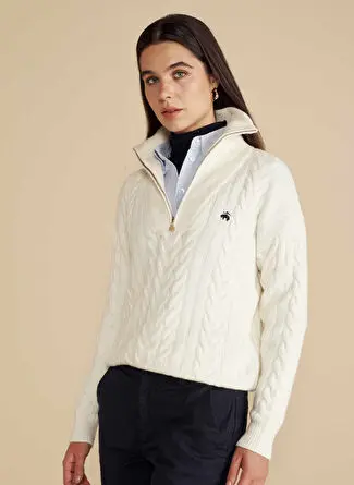 Brooks Brothers بافت زنانه مدل Ekru بانو یقه باتیو استاندارد