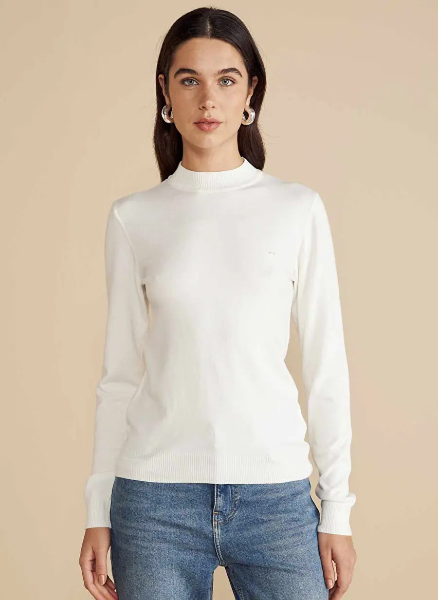 Brooks Brothers اکرو زنانه یقه اسکی نیمه مدل استاندارد فیت