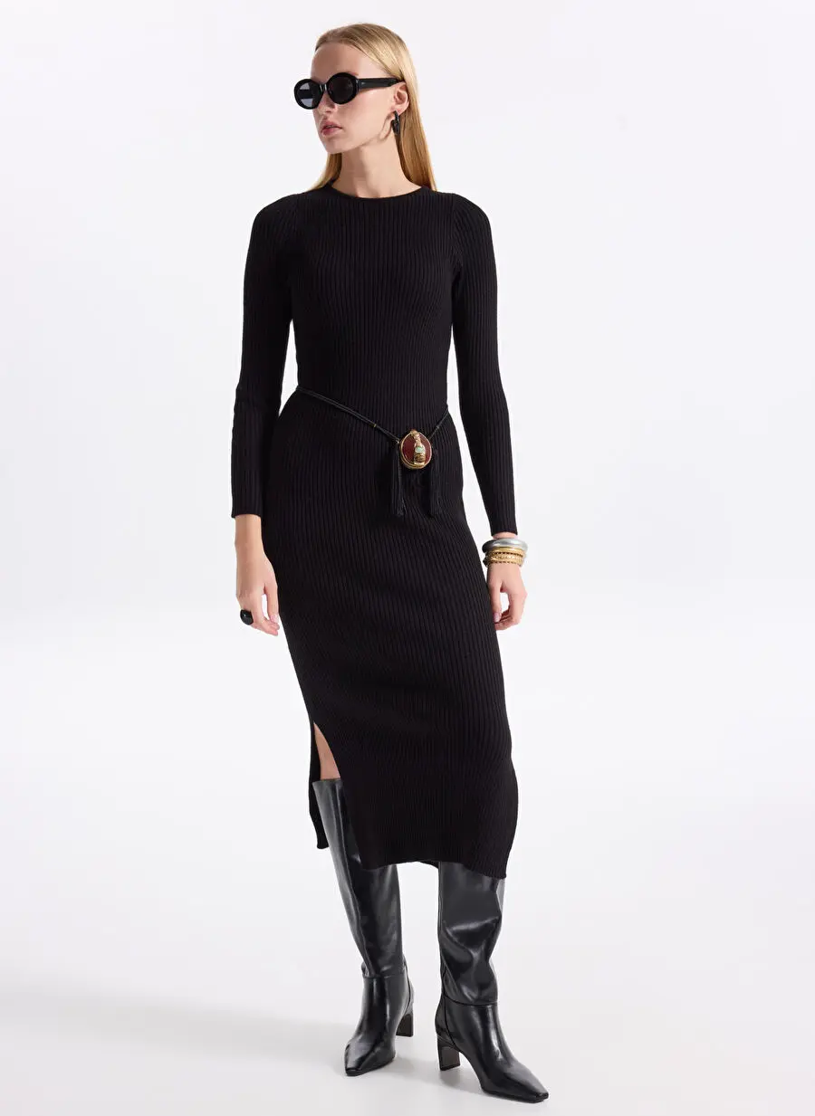 ONLKATIA LS MAXI BOATN DRESS CC KNT – پیراهن بلند مشکی ONLY
