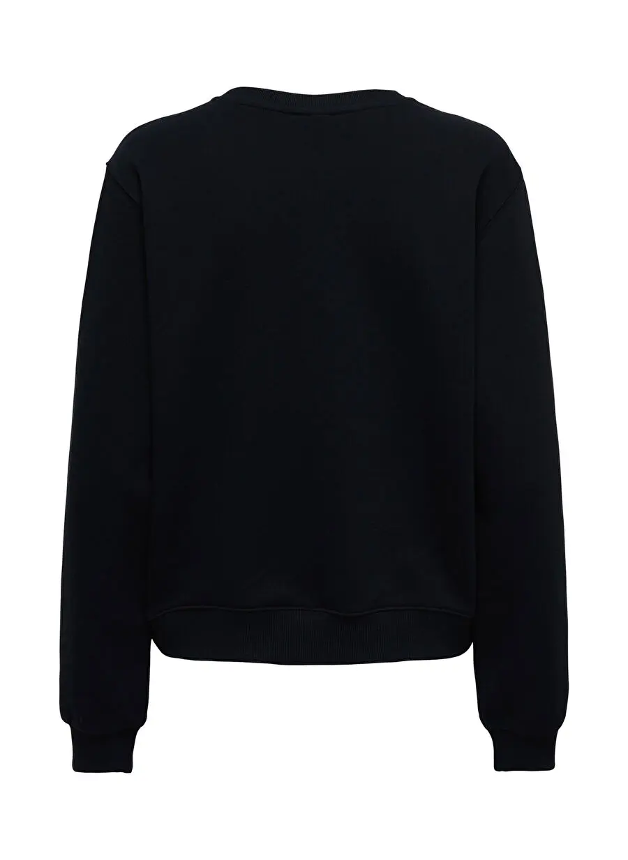 ONLFREDERIKKA L/S PRINT BOX UB SWT سویشرت زنانه ONLY مشکی با پولک‌های براق و یقه O