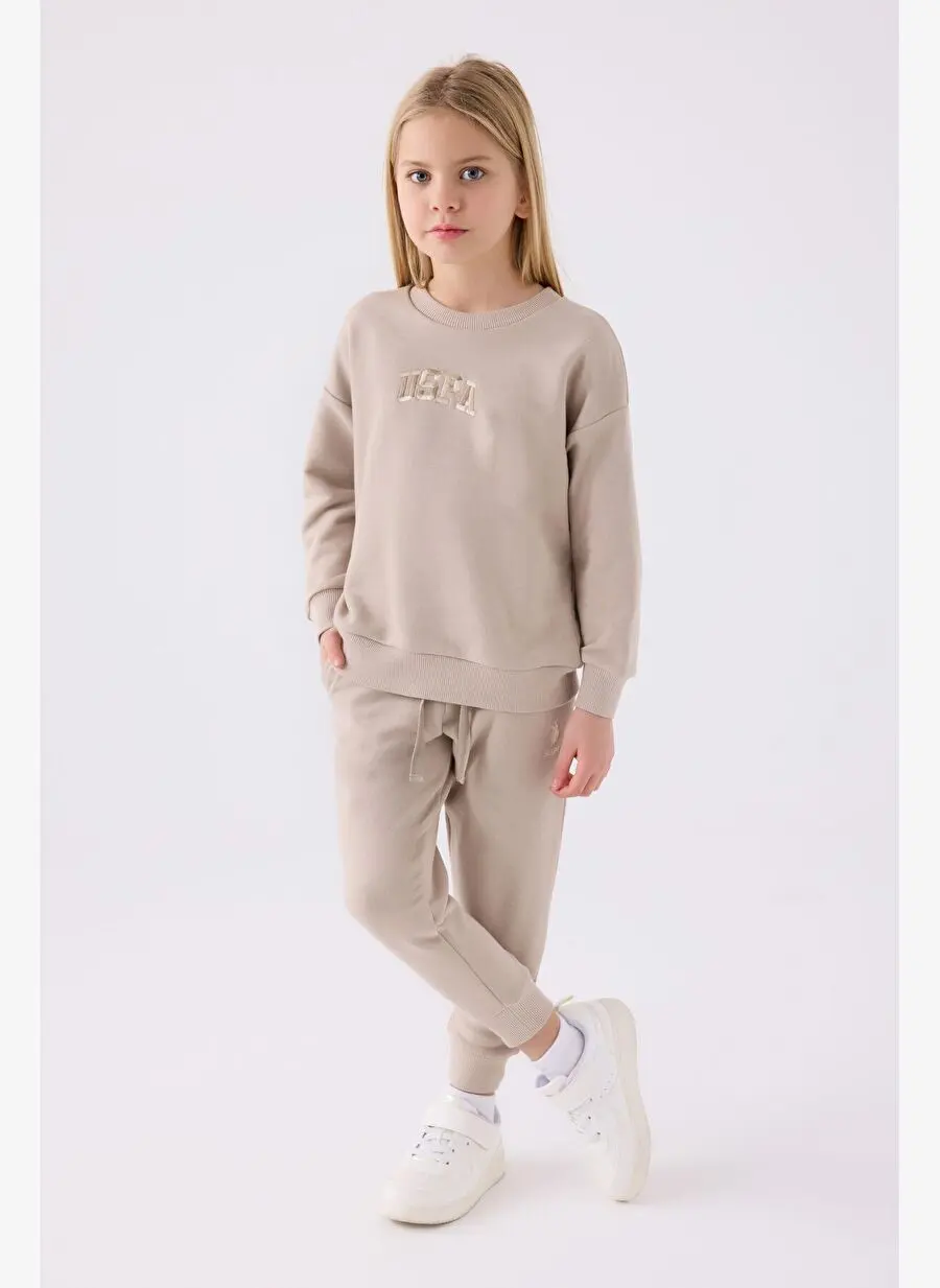 ست گرمکن دخترانه U.S. Polo Assn کرم