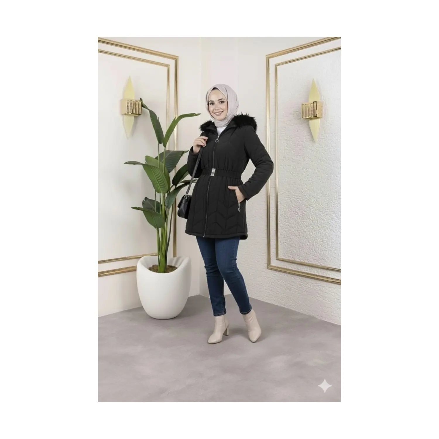 مانت کاپیتون زنانه سایز بزرگ Şuranur Nova