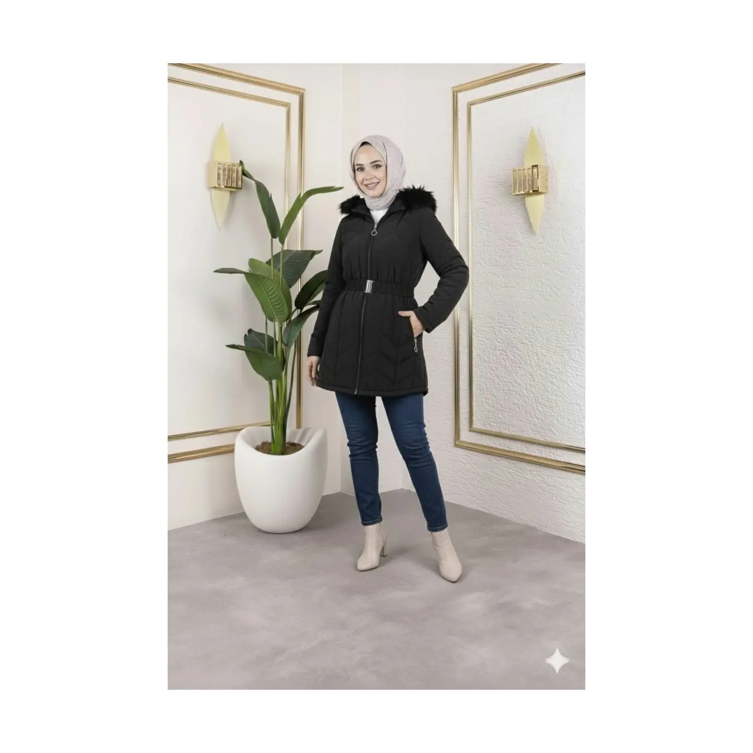 مانت کاپیتون زنانه سایز بزرگ Şuranur Nova