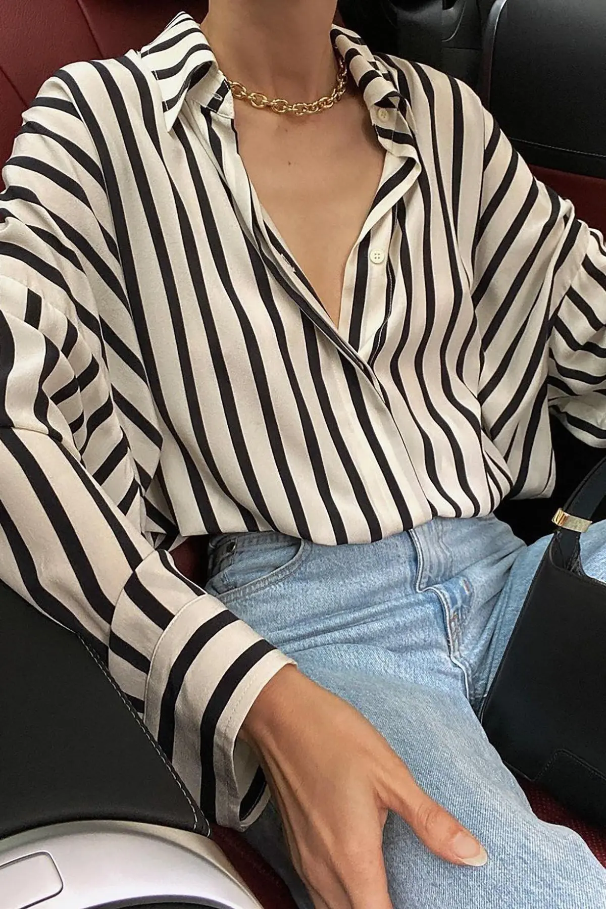 پیراهن راه راه سفید Mad Girls مدل Mg1383