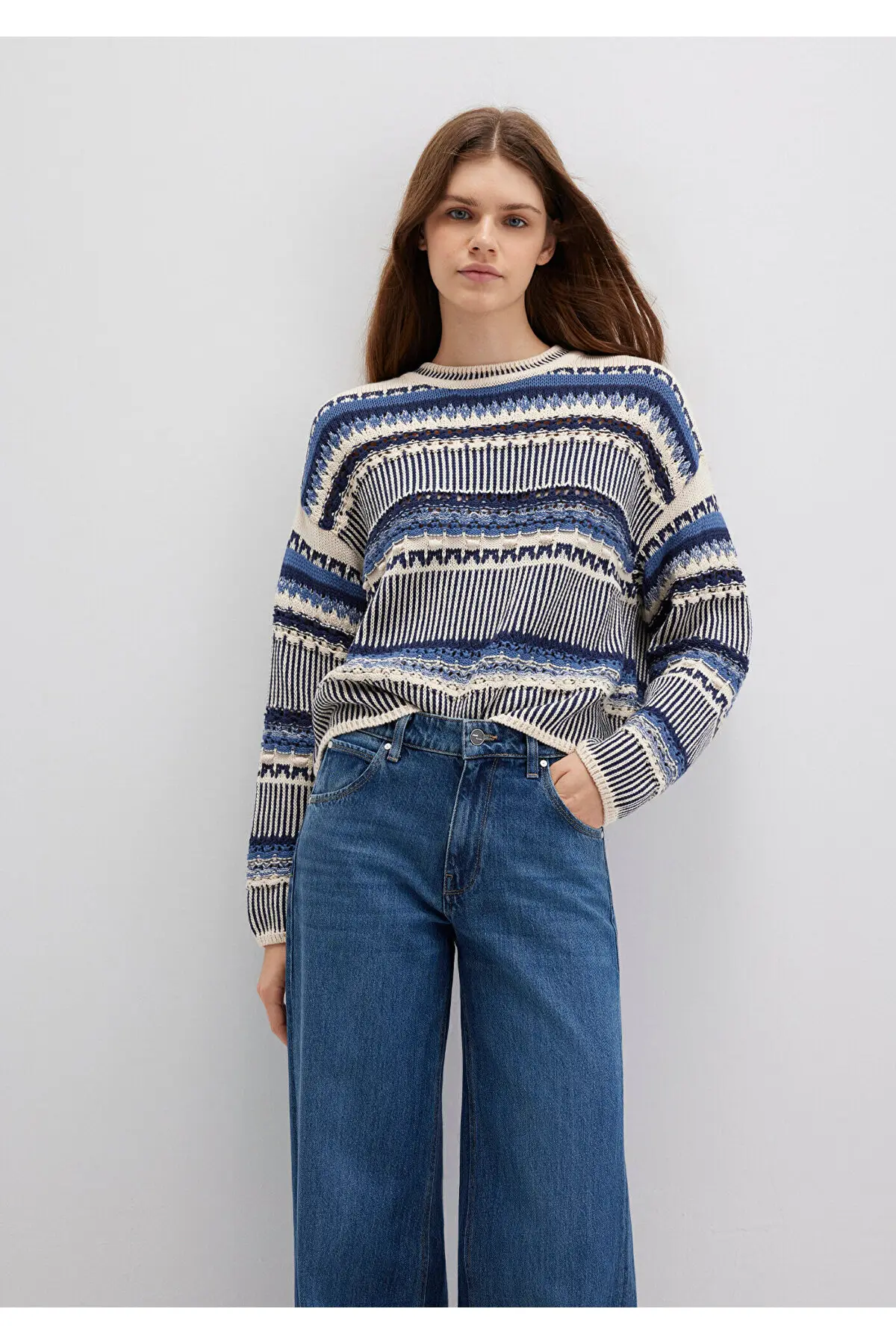 ژاکت جاکاردی گشاد (Loose Fit) مدل 1710155-70737