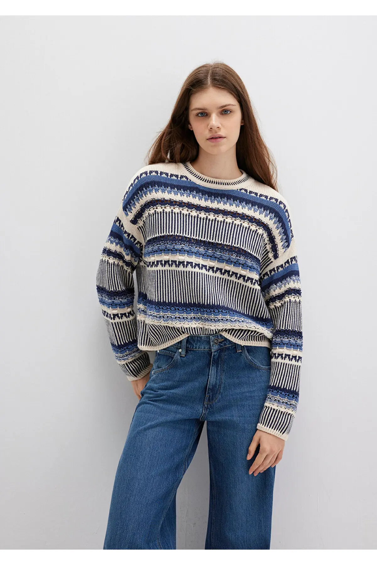 ژاکت جاکاردی گشاد (Loose Fit) مدل 1710155-70737