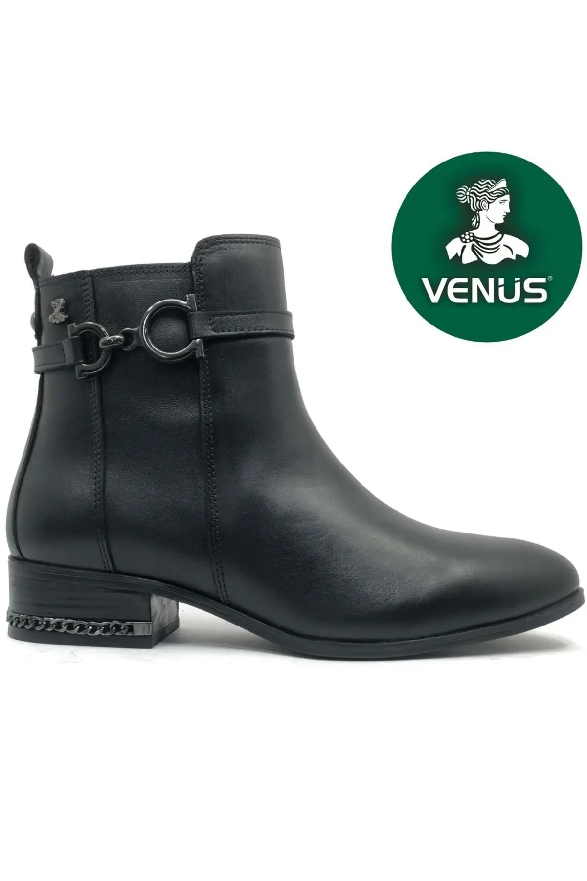 چکمه زنانه Venüs Semin با چرم اصل، کف ضد لغزش و طراحی ارتوپدی – مشکی