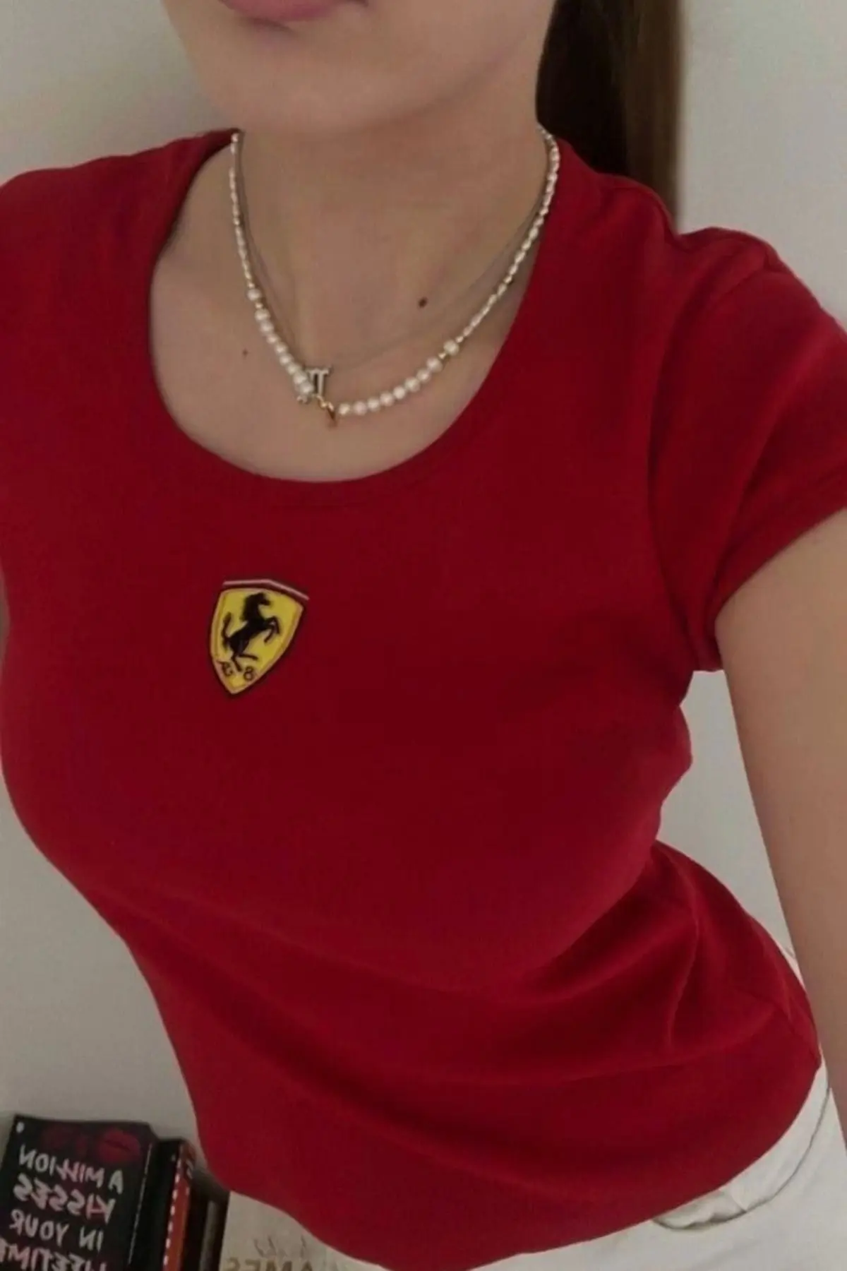 بلوز قرمز طرح CROP Red Design