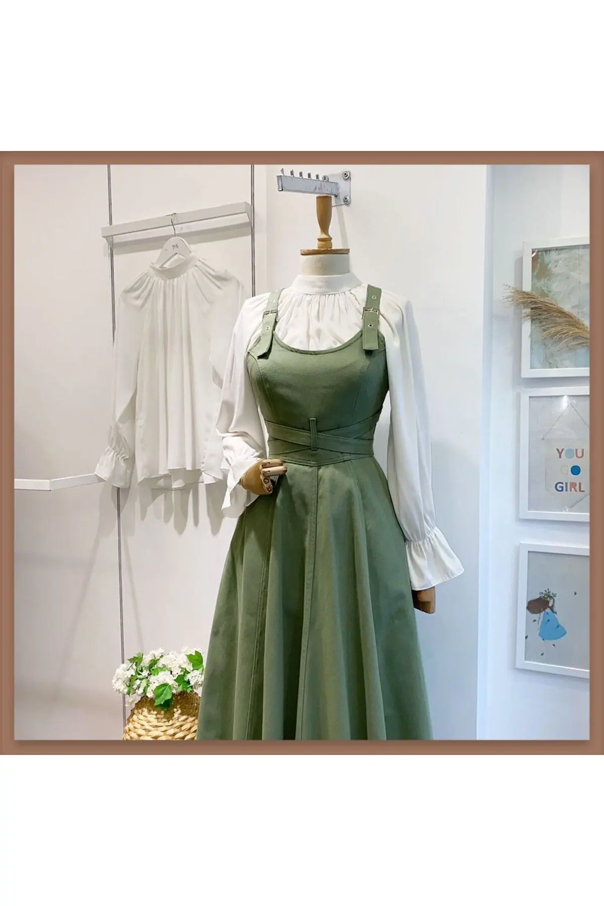 جیله گاباردین سبز حصیری طرح اختصاصی (مدل چسبان)