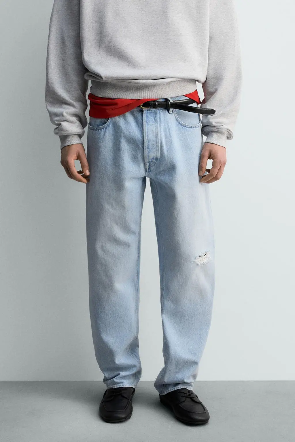 شلوار جین راسته distressed