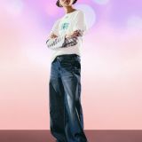 تی‌شرت چاپی آستین کوتاه شکارچیان شیطان کی‌پاپ Huntr/x-برشکا