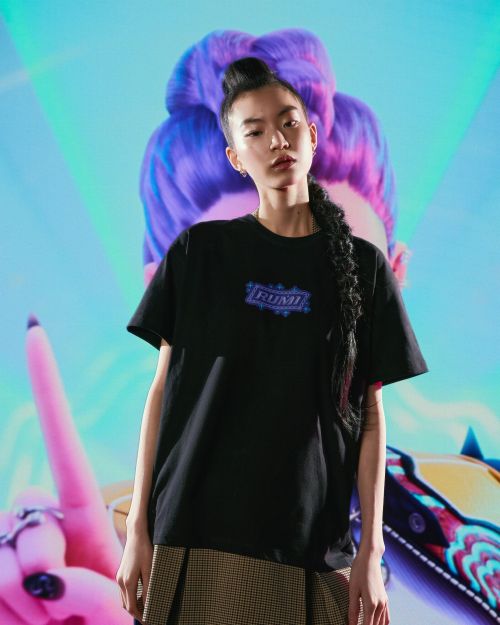 تی‌شرت چاپی آستین کوتاه شکارچیان شیطان کی‌پاپ Huntr/x-برشکا