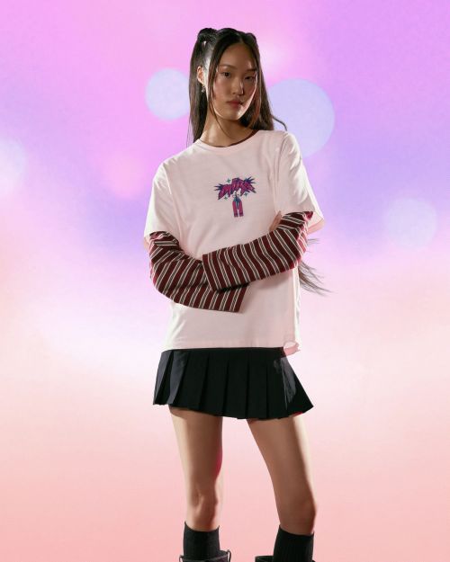 تی‌شرت چاپی آستین کوتاه شکارچیان شیطان کی‌پاپ Huntr/x-برشکا