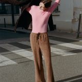 شلوار کشی کمر کشسان با پاچه‌های صاف-زارا