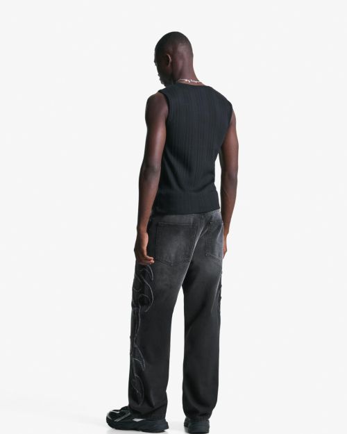 شلوار جین گشاد با پچ-برشکا