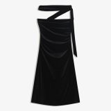 پیراهن مینی بندئو مخملی با شال-برشکا