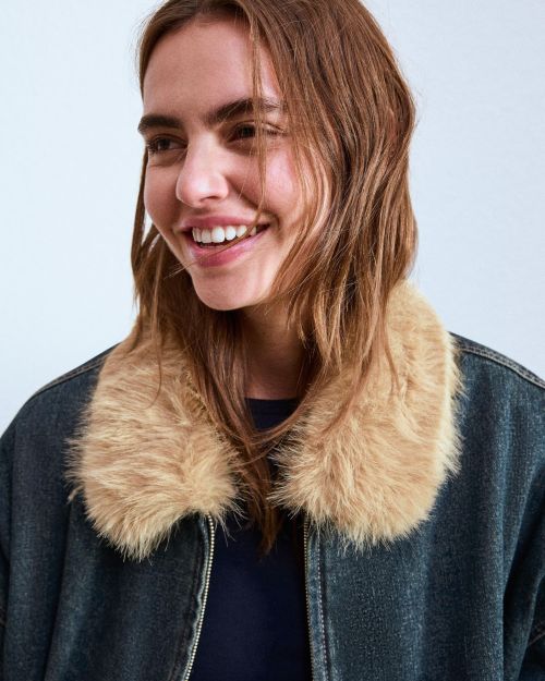 کت جین با یقه خز مصنوعی-برشکا