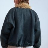 کت جین با یقه خز مصنوعی-برشکا