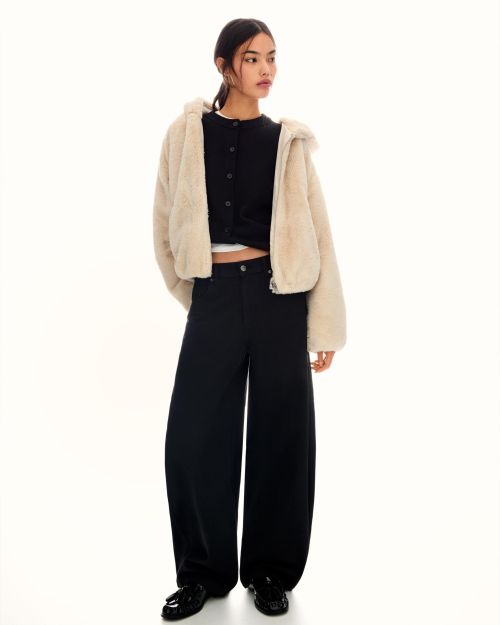 ژاکت خز مصنوعی با کلاه-برشکا