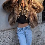 ژاکت خز مصنوعی با کلاه-برشکا