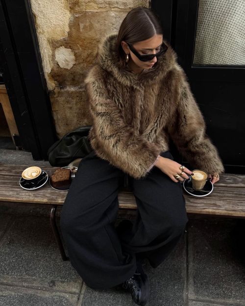 ژاکت خز مصنوعی با کلاه-برشکا