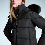 کاپشن پفی ضدآب با کلاه خزدار-برشکا