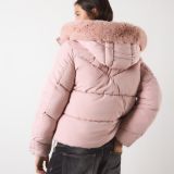 کاپشن پفی ضدآب با کلاه خزدار-برشکا