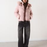 کاپشن پفی ضدآب با کلاه خزدار-برشکا