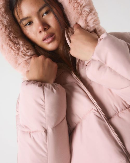 کاپشن پفی ضدآب با کلاه خزدار-برشکا