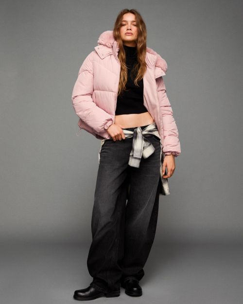 کاپشن پفی ضدآب با کلاه خزدار-برشکا