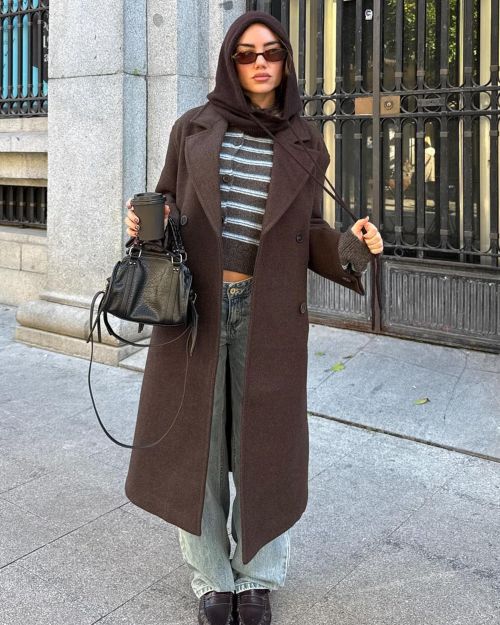 پالتوی بلند با سرشانه افتاده-برشکا