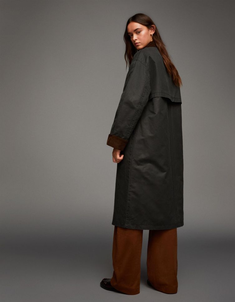 پالتوی با جلوه واکس و یقه متضاد-برشکا