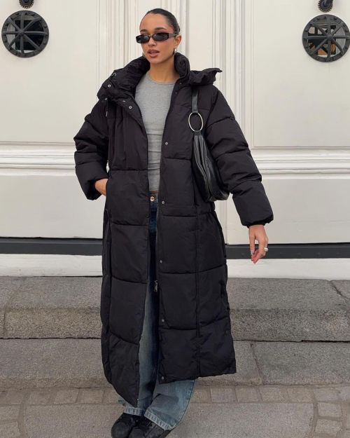 کاپشن بلند کلاه‌دار پفی ضدآب-برشکا