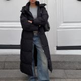 کاپشن بلند کلاه‌دار پفی ضدآب-برشکا