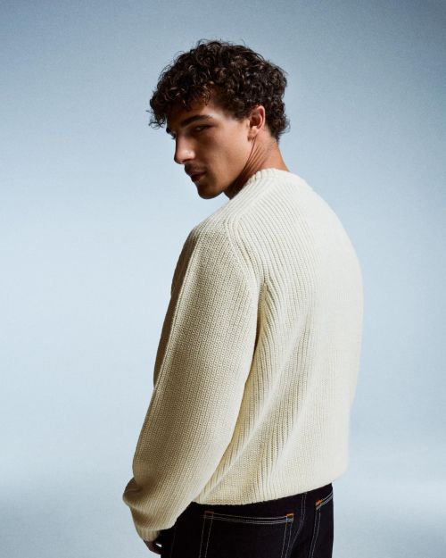 ژاکت بافتنی ترکیبی از پشم پرل-برشکا