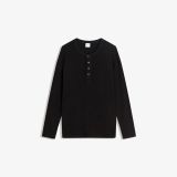 تی‌شرت آستین بلند جذب یقه هِنلی-برشکا