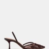 کفش پاشنه بلند پارچه‌ای براق-زارا