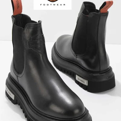 چکمه زنانه چرم اصل با زیره لاستیکی – مدل پرفروش و بادوام Harley Davidson